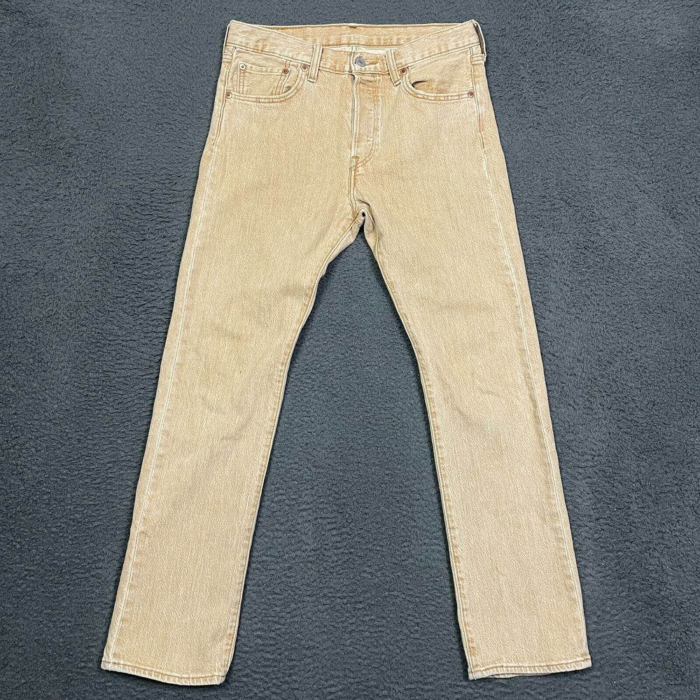 Levis Jeans Mens 30 Beige Denim Pants 501 XX Straight Fit Button Fly 30x30